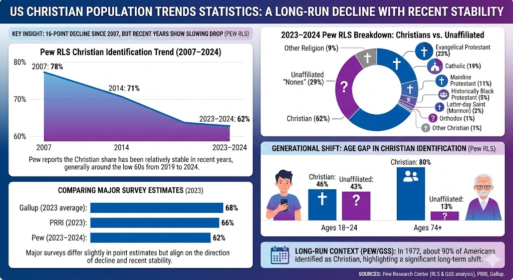US christian population trends statistics