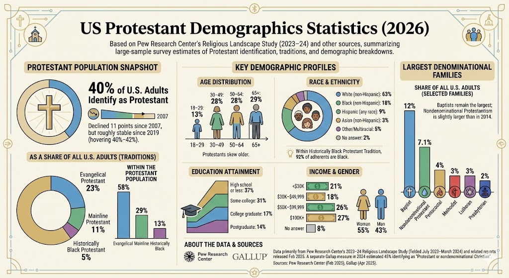 US protestant demographics statistics